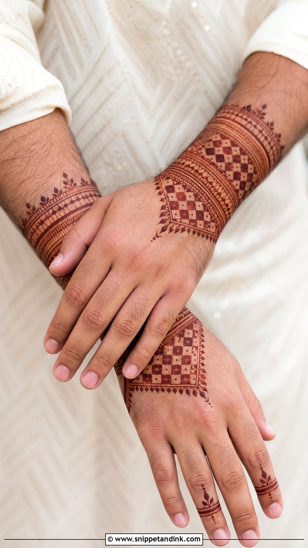 Team Groom Wrist Band Mehndi Design - Snippet and Ink - 25 Team Groom Mehndi Design Ideas