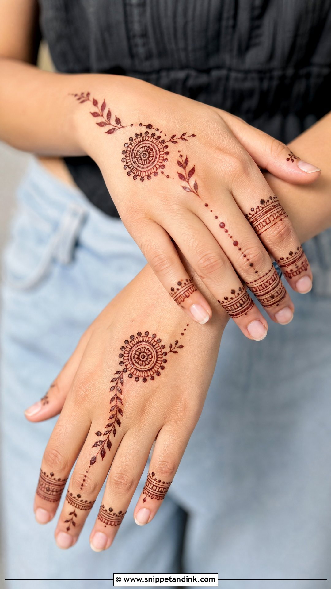 Teen Back Hand Mehndi Design - Snippet and Ink - 35 Stylish Back Hand Mehndi Designs