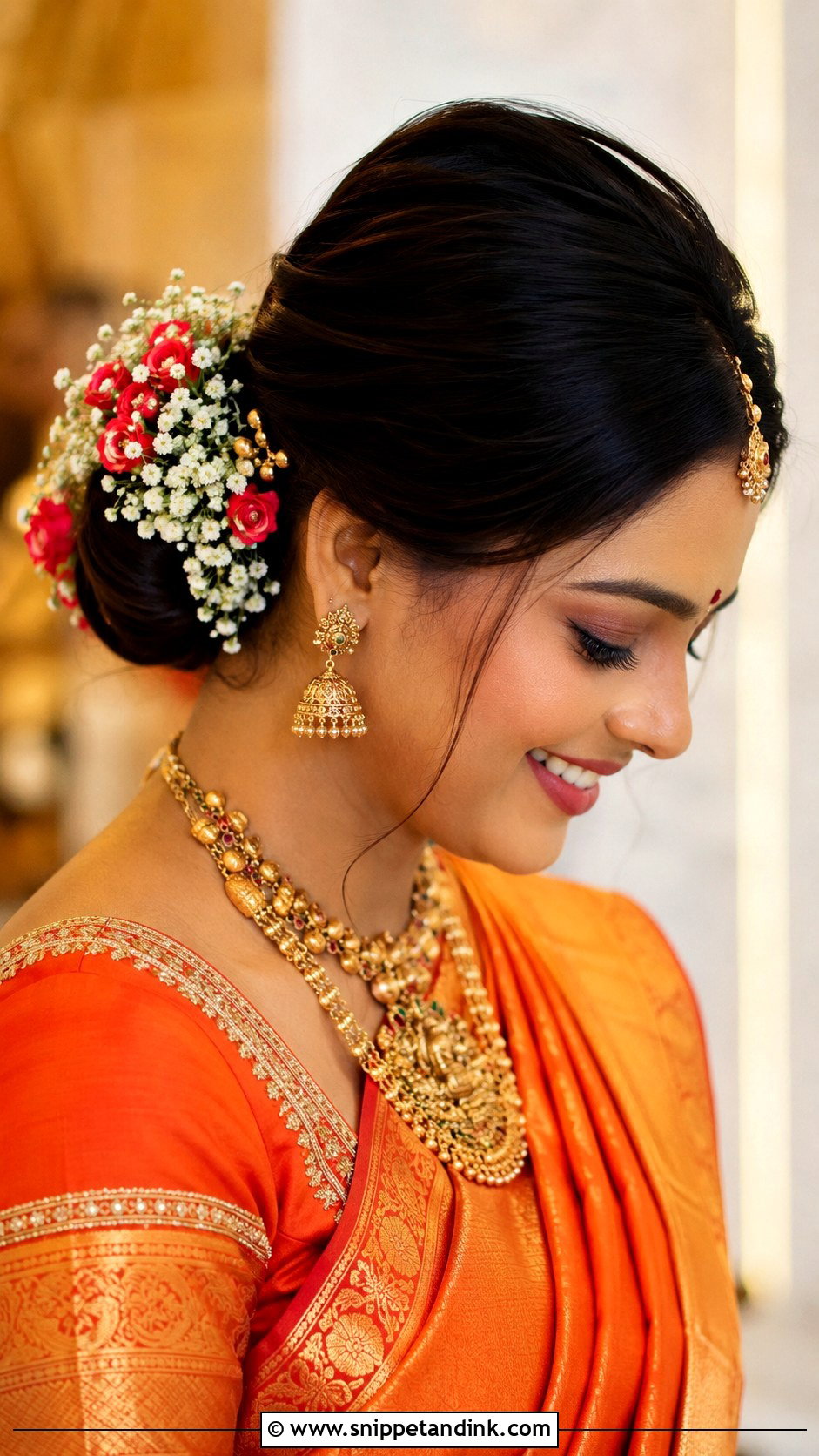 Telugu Bridal Short Hair Bun - Snippet and Ink - 15 Telugu Bridal Hairstyles