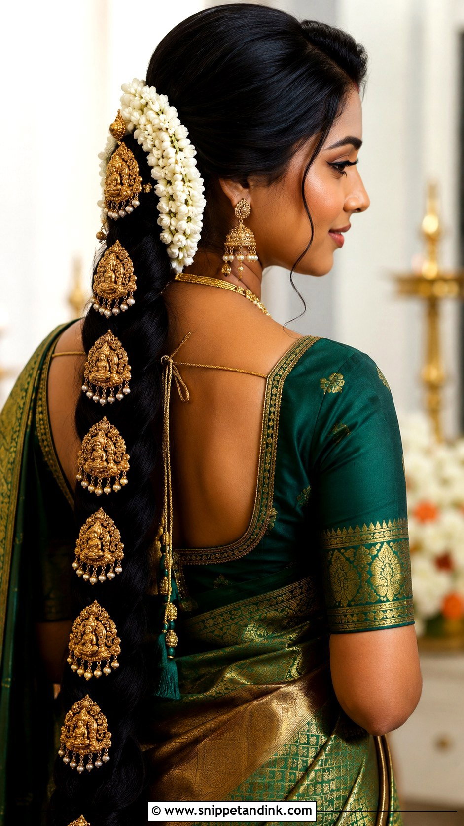 Temple Hair Jewelry With Bridal Braid - Snippet and Ink - 15 Indian Bridal Hair Accessories