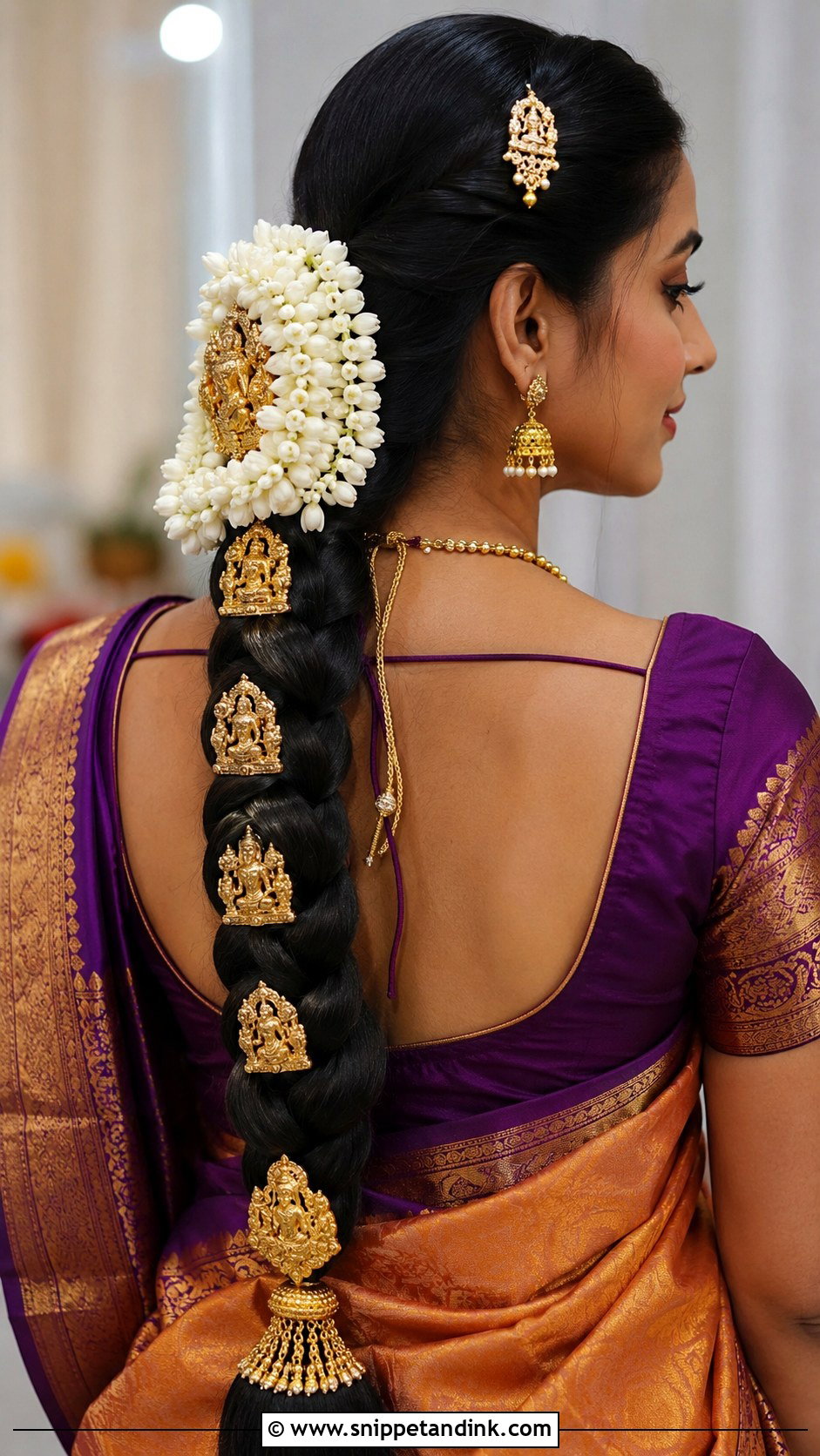 Temple Inspired Jada - Snippet and Ink - 30 South Indian Bridal Hairstyles