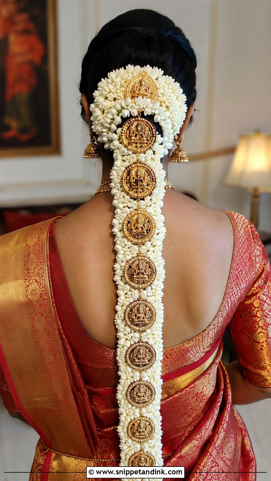 Temple Inspired Jada With Jasmine - Snippet and Ink - 20 South Indian Bride Hairstyle with Jasmine Flowers