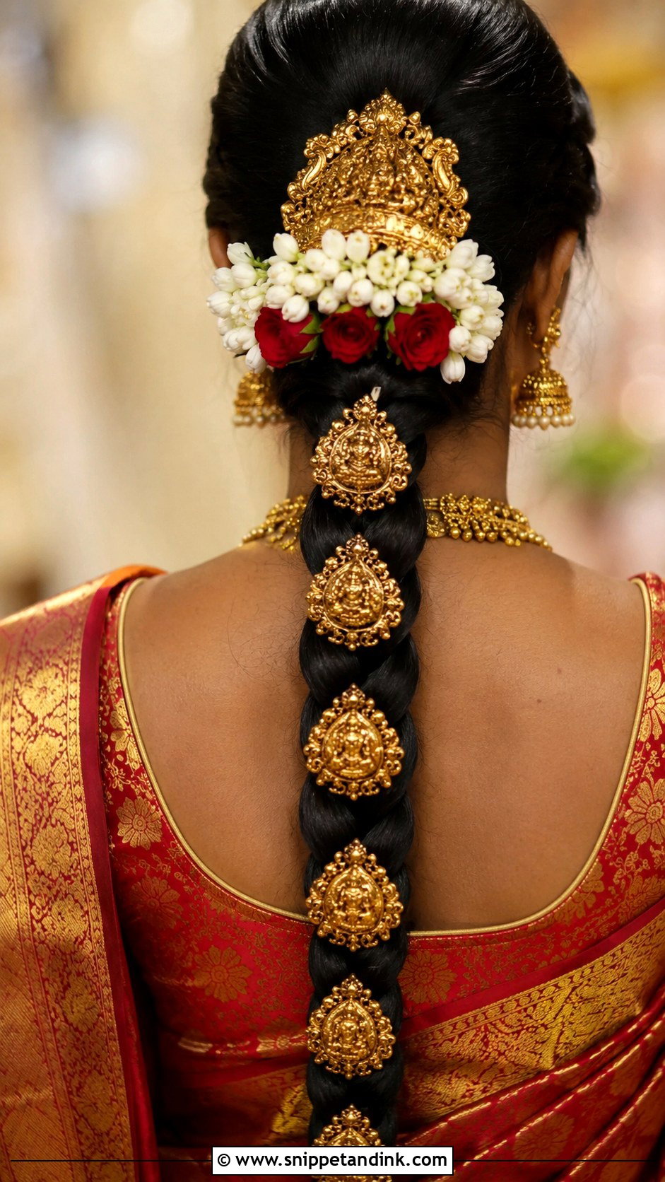 Temple Jewelry Braid - Snippet and Ink - 35 South Indian Wedding Hairstyles