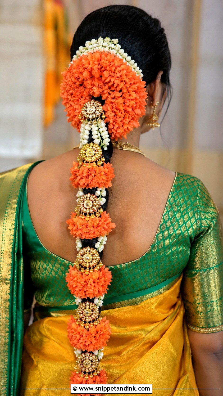 Temple Jewelry Flower Jada - Snippet and Ink - 15 South Indian Bridal Hair Flowers Ideas