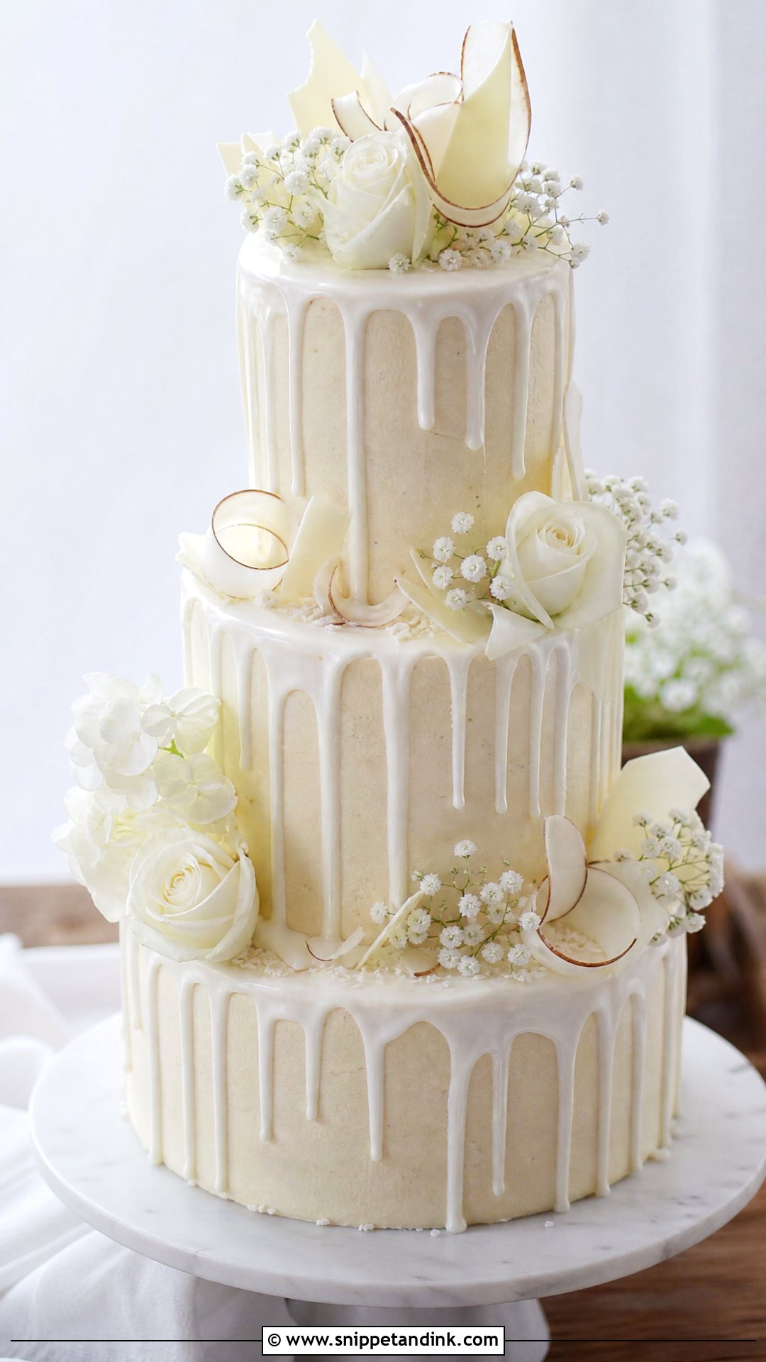 Tender Coconut Wedding Cake With Coconut Drip - Snippet and Ink - 20 Tender Coconut Cake Design Ideas for Wedding