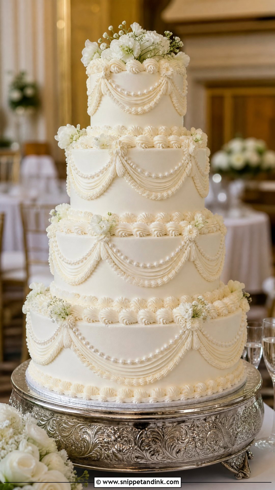 Tender Coconut Wedding Cake With Lambeth Piping - Snippet and Ink - 20 Tender Coconut Cake Design Ideas for Wedding