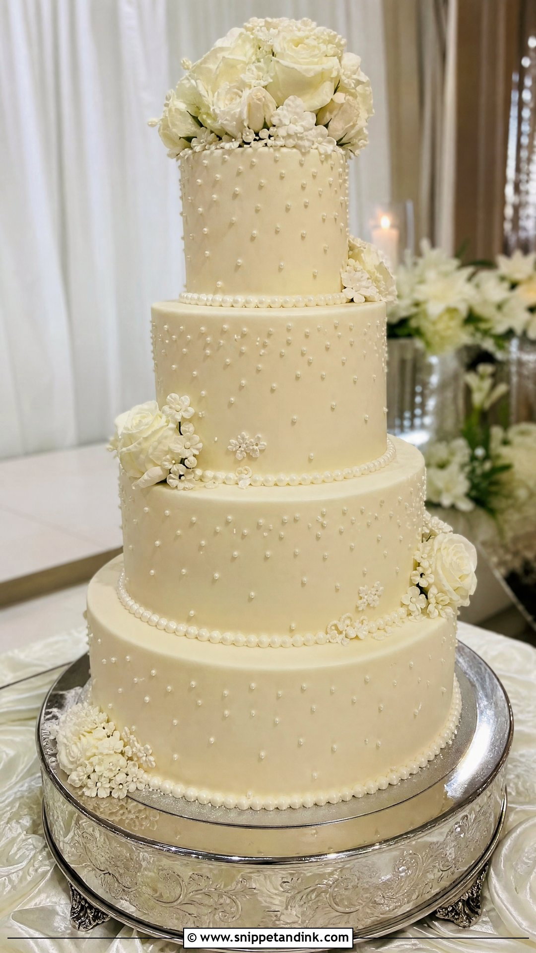 Tender Coconut Wedding Cake With Pearl Buttercream - Snippet and Ink - 20 Tender Coconut Cake Design Ideas for Wedding