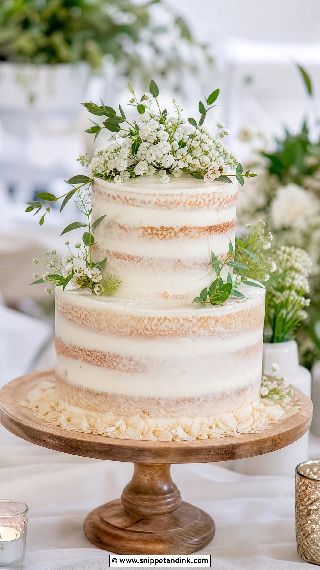 Tender Coconut Wedding Cake With Semi Naked Frosting - Snippet and Ink - 20 Tender Coconut Cake Design Ideas for Wedding