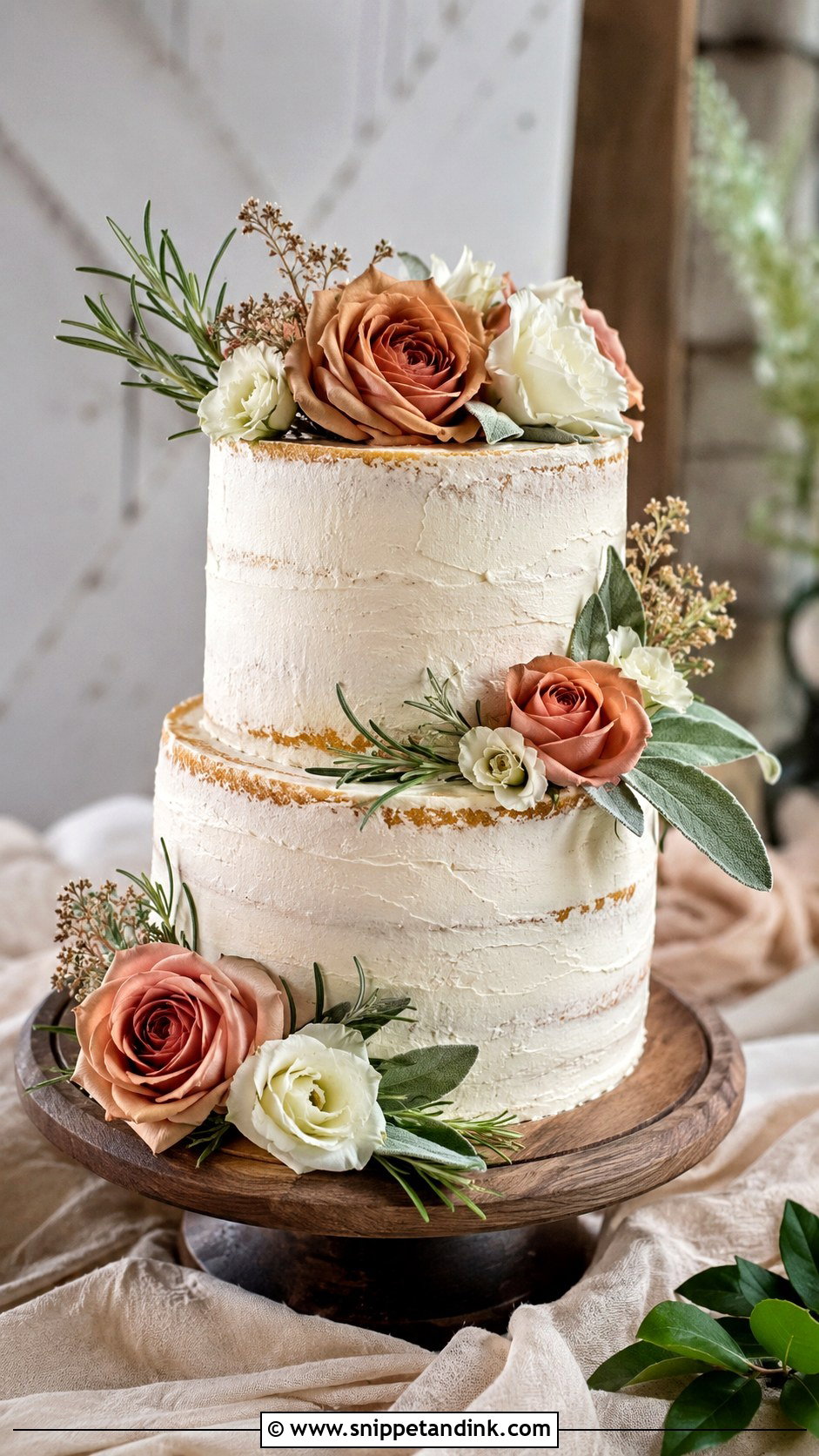 Terracotta And Sage Rustic Wedding Cake - Snippet and Ink - 20 Terracotta and Sage Wedding Cake Ideas