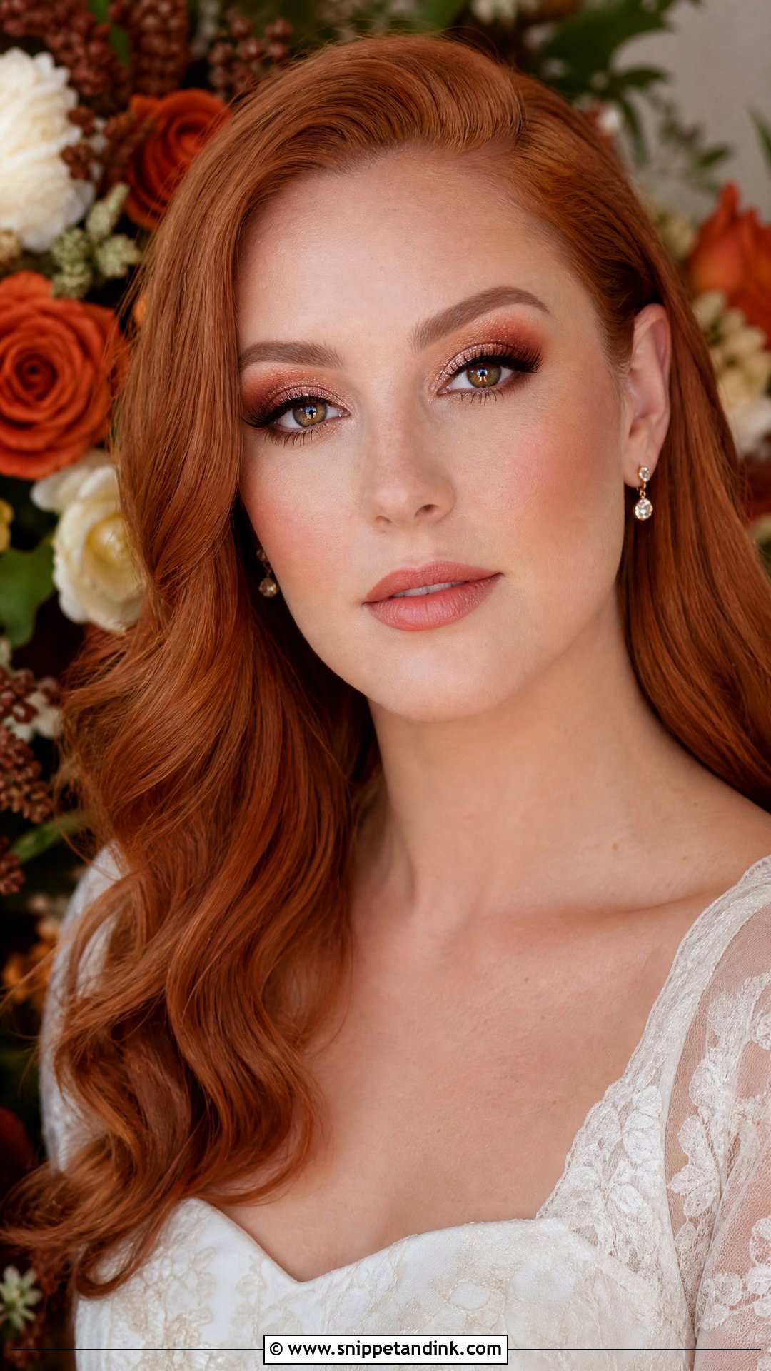 Terracotta Bridal Makeup For Green Eyes - Snippet and Ink - 20 Fall Wedding Makeup for Bride Green Eyes