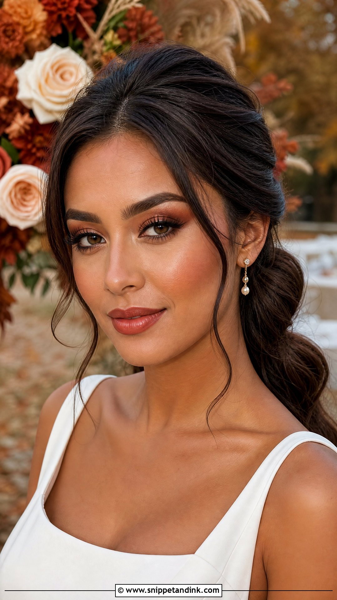 Terracotta Fall Bridal Makeup - Snippet and Ink - 25 Fall Wedding Makeup for Bride Ideas