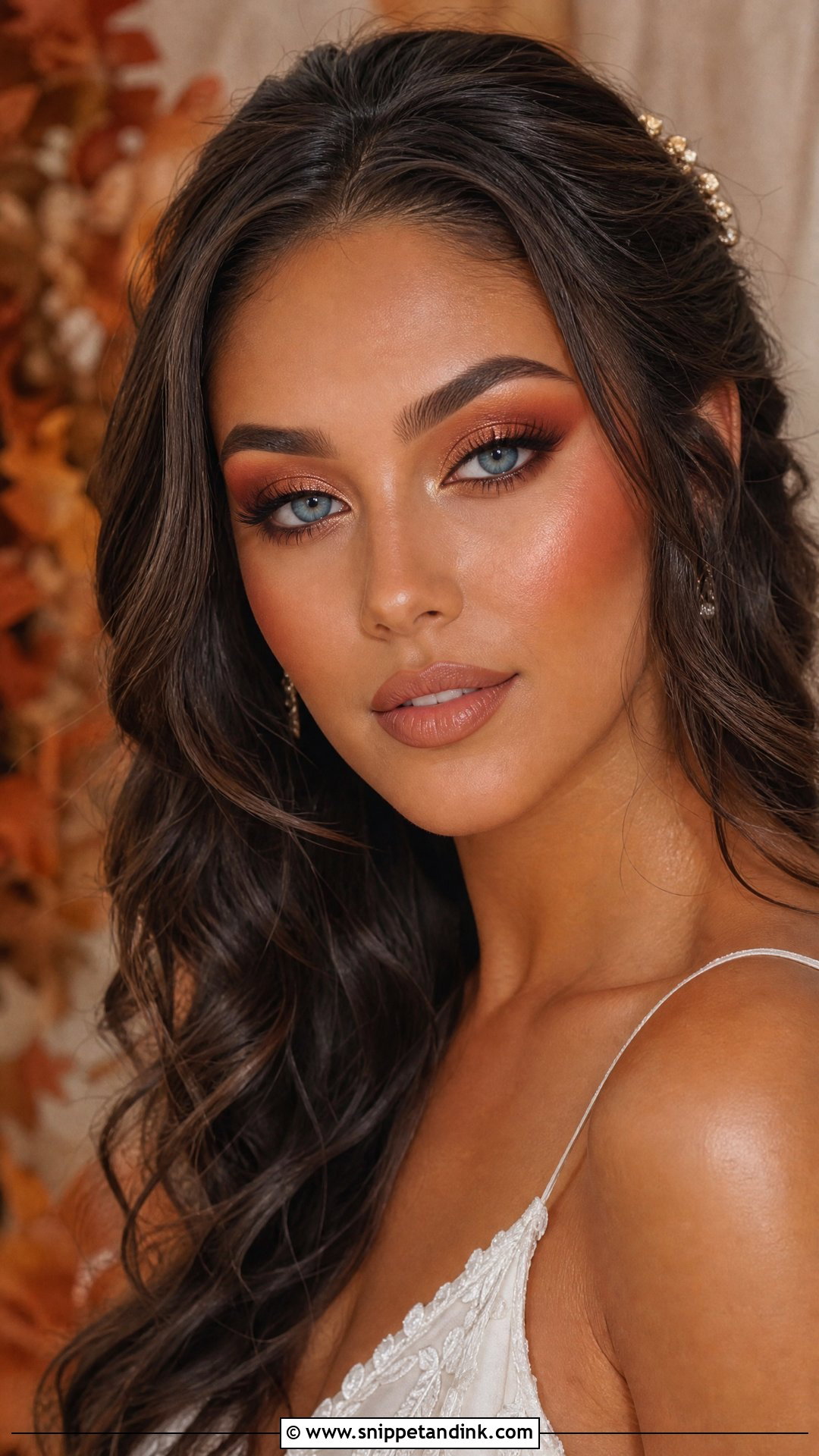 Terracotta Fall Bridal Makeup For Blue Eyes - Snippet and Ink - 20 Fall Wedding Makeup for Bride Blue Eyes