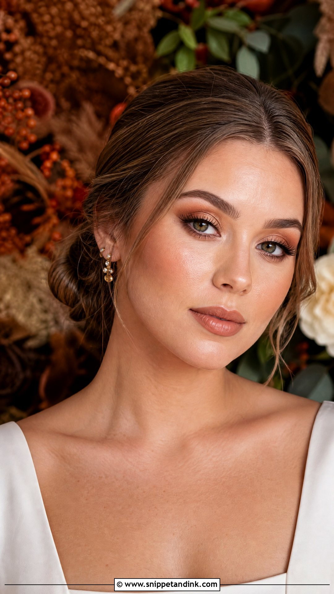 Terracotta Fall Bridal Makeup For Brown Eyes - Snippet and Ink - 20 Fall Wedding Makeup for Bride Brown Eyes