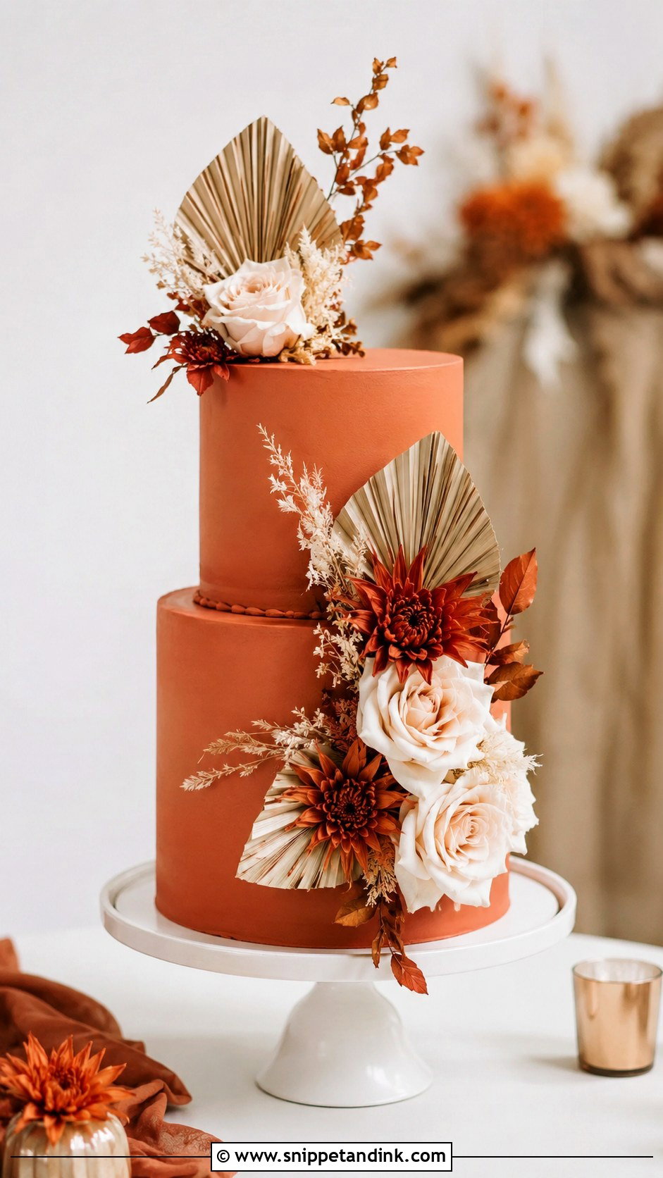 Terracotta Fall Wedding Cake - Snippet and Ink - 20 Wedding Cakes for Fall