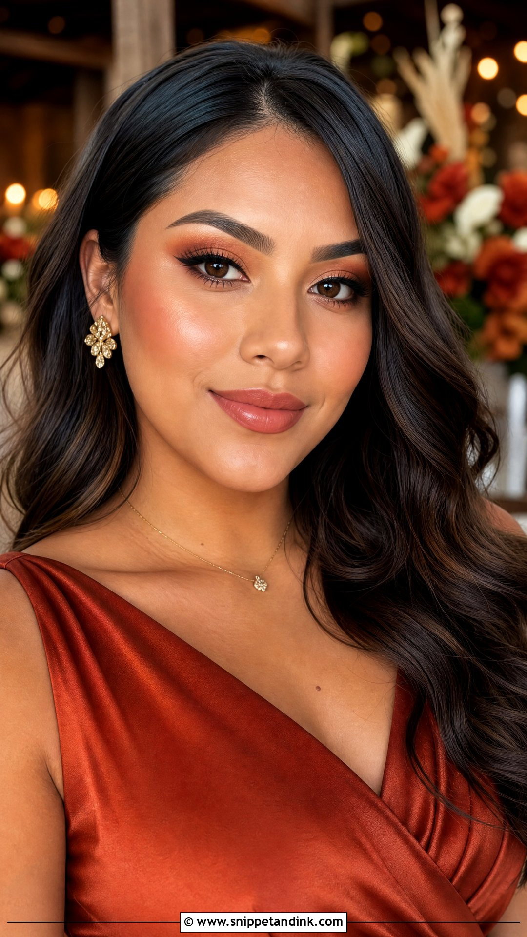 Terracotta Fall Wedding Makeup For Brown Eyes - Snippet and Ink - 20 Fall Wedding Makeup for Brown Eyes