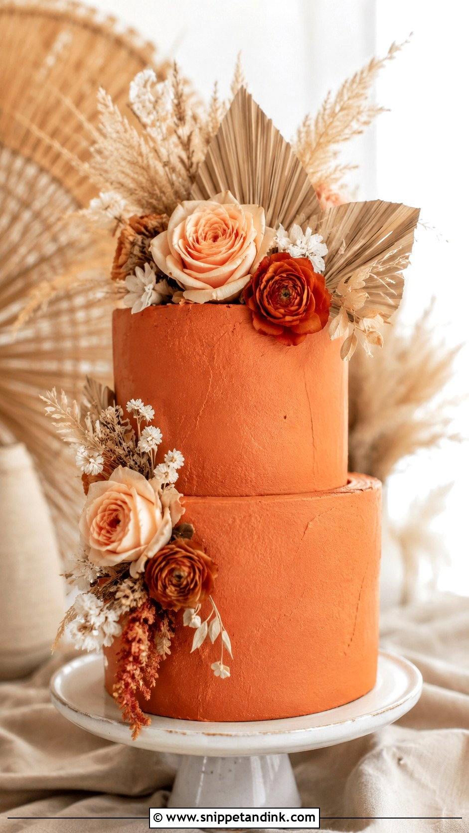 Terracotta Wedding Cake - Snippet and Ink - 20 Fall Wedding Cake Ideas
