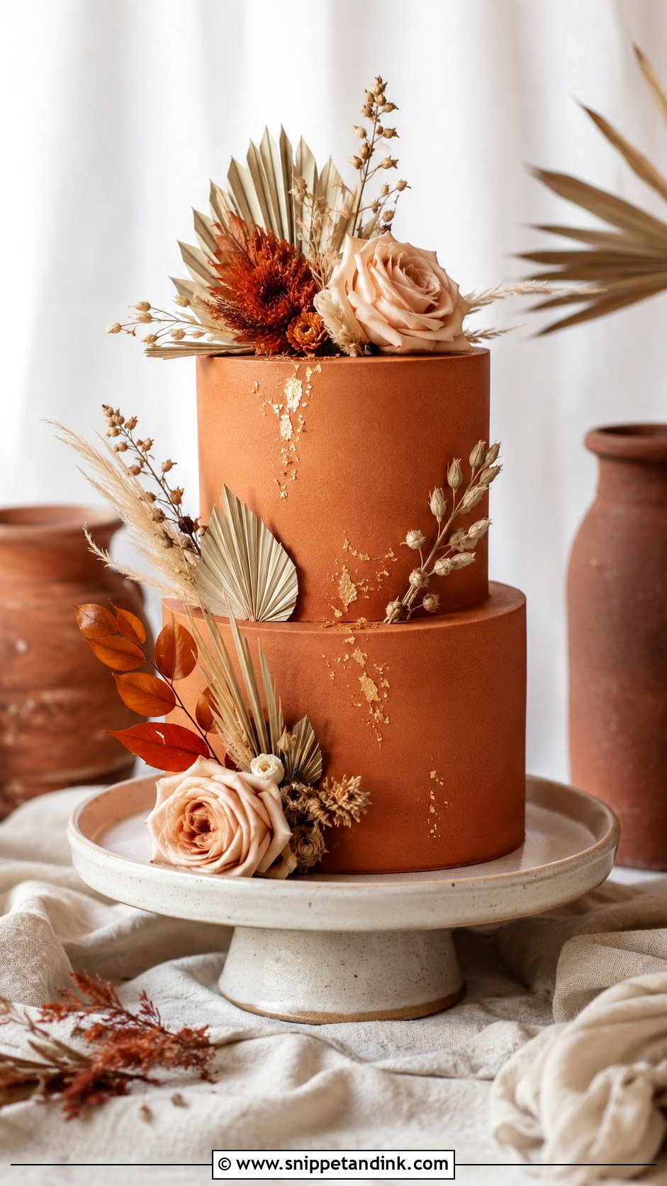 Terracotta Wedding Cake - Snippet and Ink - 20 Fall Wedding Cakes