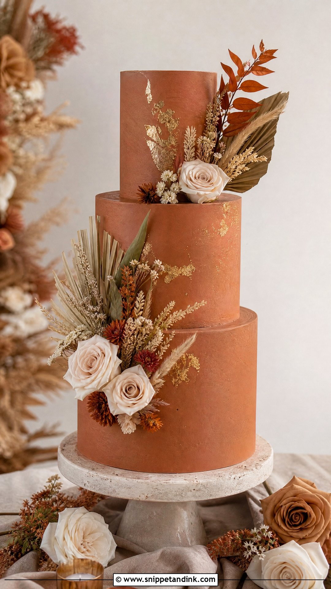Terracotta Wedding Cake - Snippet and Ink - 25 Fall Theme Cakes for Wedding