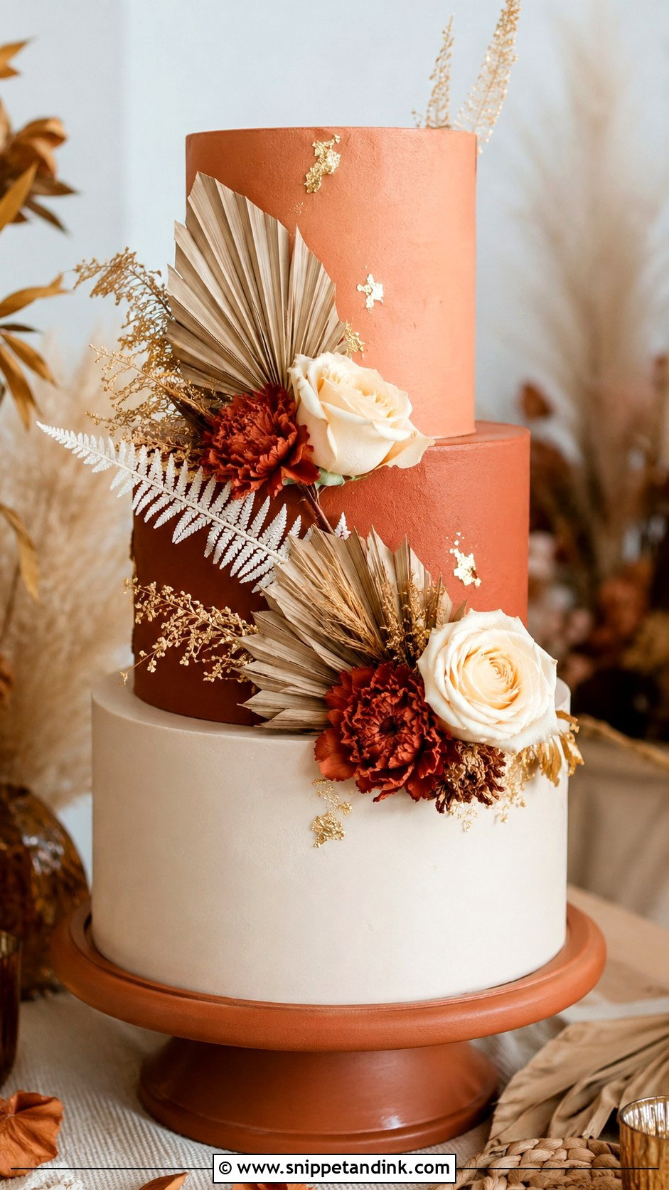 Terracotta Wedding Cake - Snippet and Ink - 25 Thanksgiving Wedding Cake Ideas