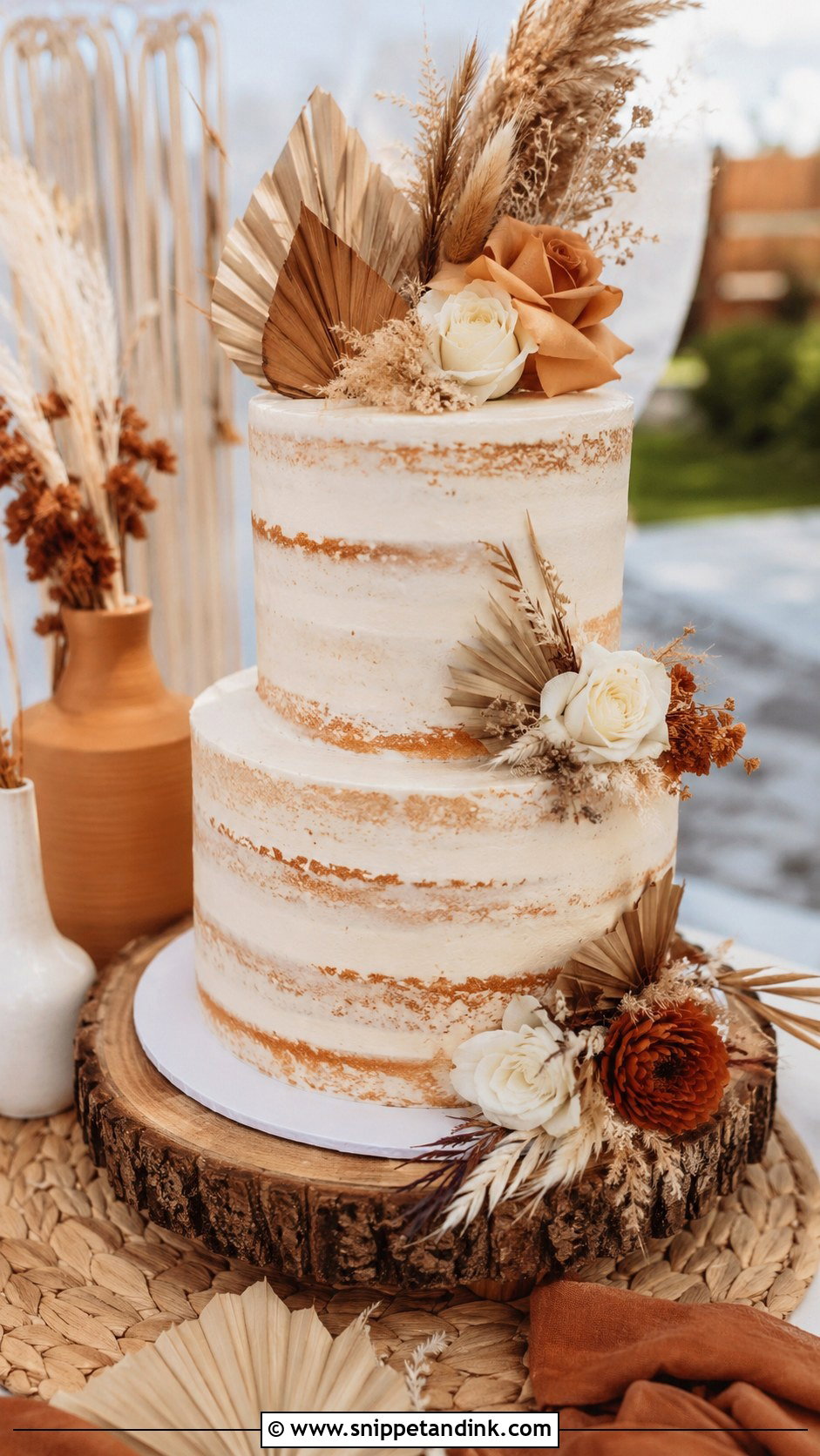 Terracotta Wedding Cake With Boho Style - Snippet and Ink - 35 Terracotta Wedding Cake Ideas