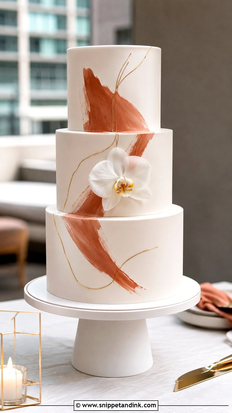 Terracotta Wedding Cake With Modern Style - Snippet and Ink - 35 Terracotta Wedding Cake Ideas