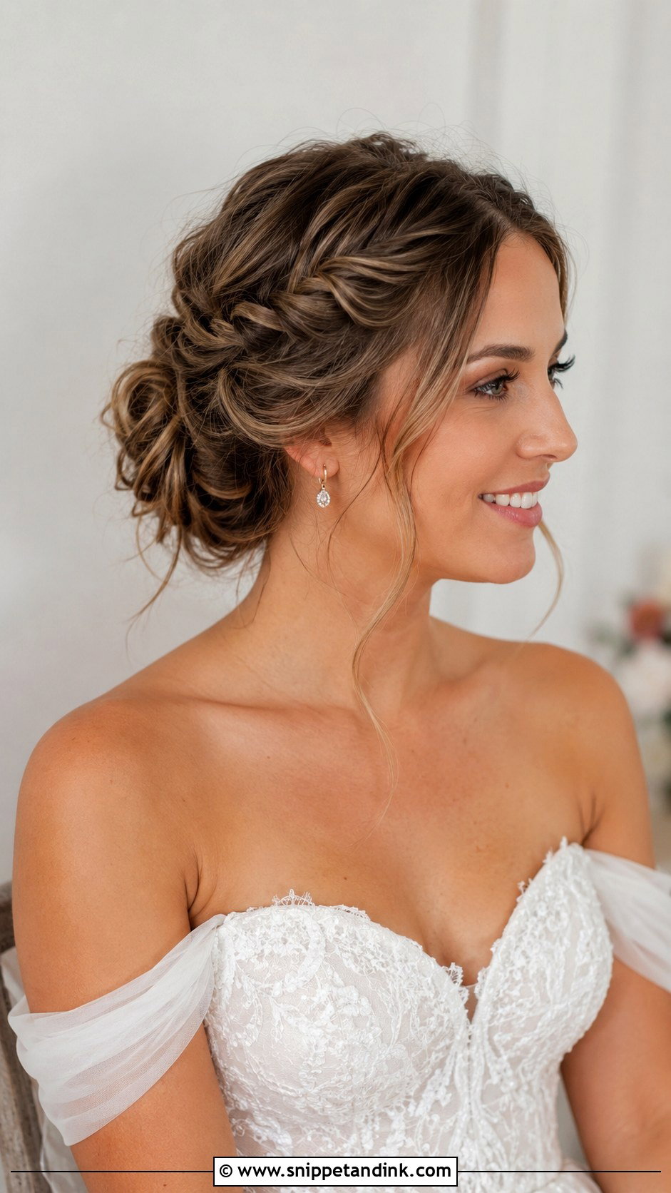 Textured Bob Updo With Twists - Snippet and Ink - 30 Bob Wedding Hairstyles