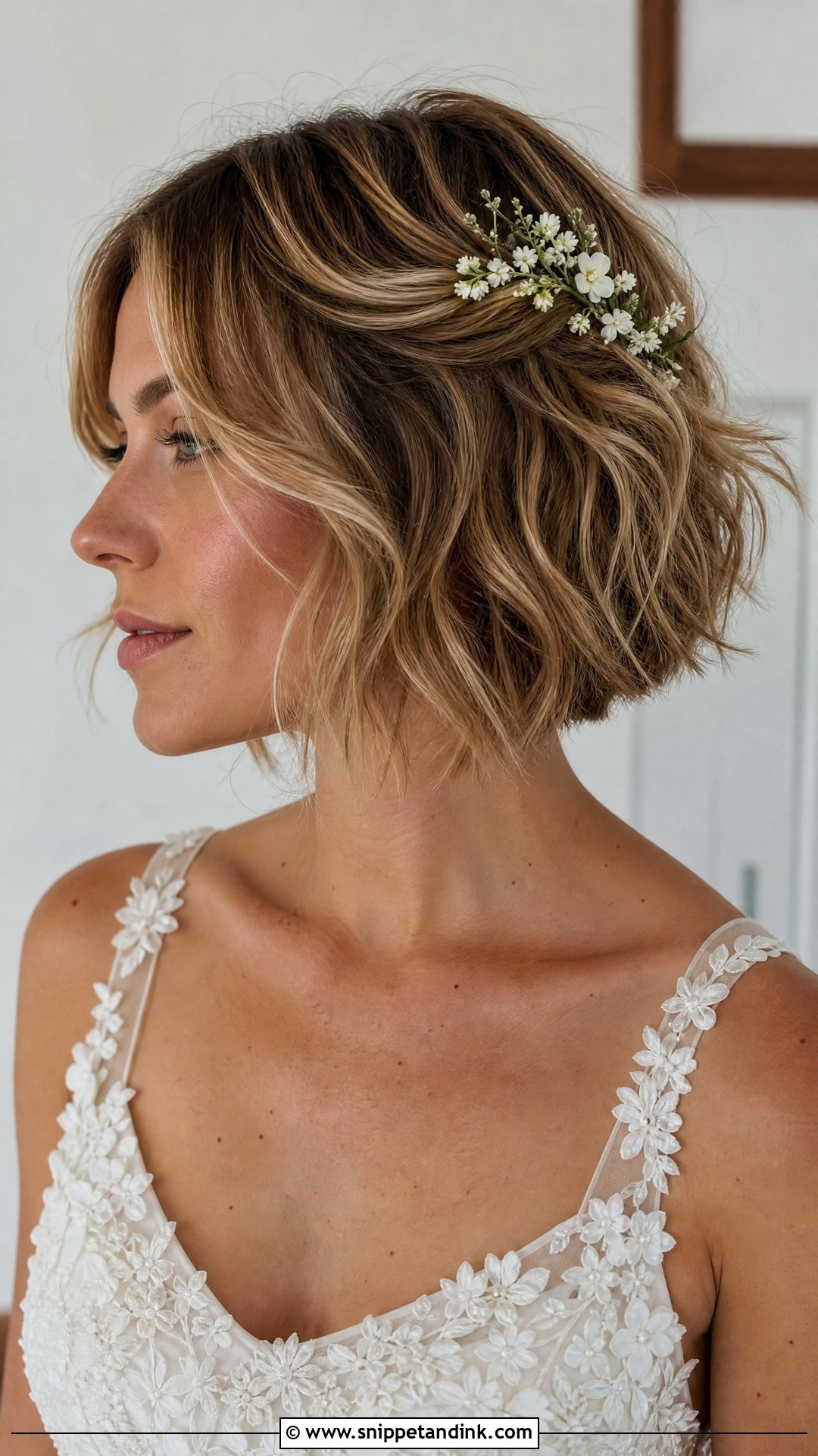 Textured Bob Wedding Hairstyle - Snippet and Ink - 15 Bob Haircut Wedding Hairstyles