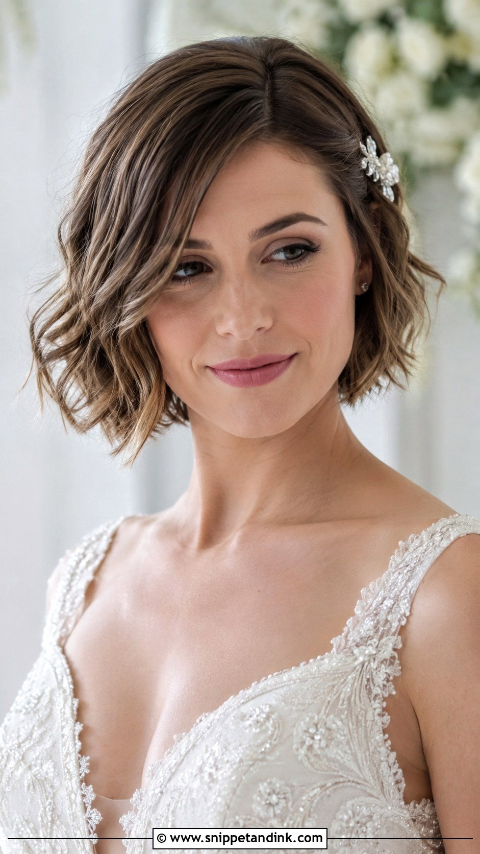 Textured Bob With Soft Waves - Snippet and Ink - 20 Elopement Hairstyles