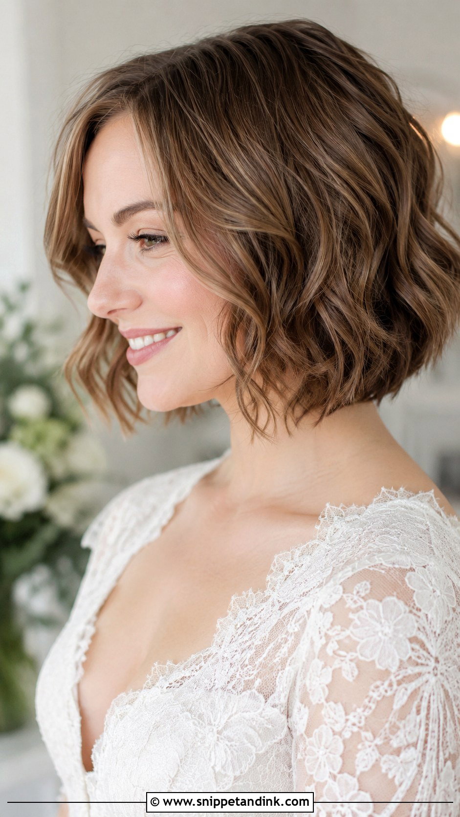 Textured Bob for Brides - Snippet and Ink - 25 Short Hair Bride Hairstyles