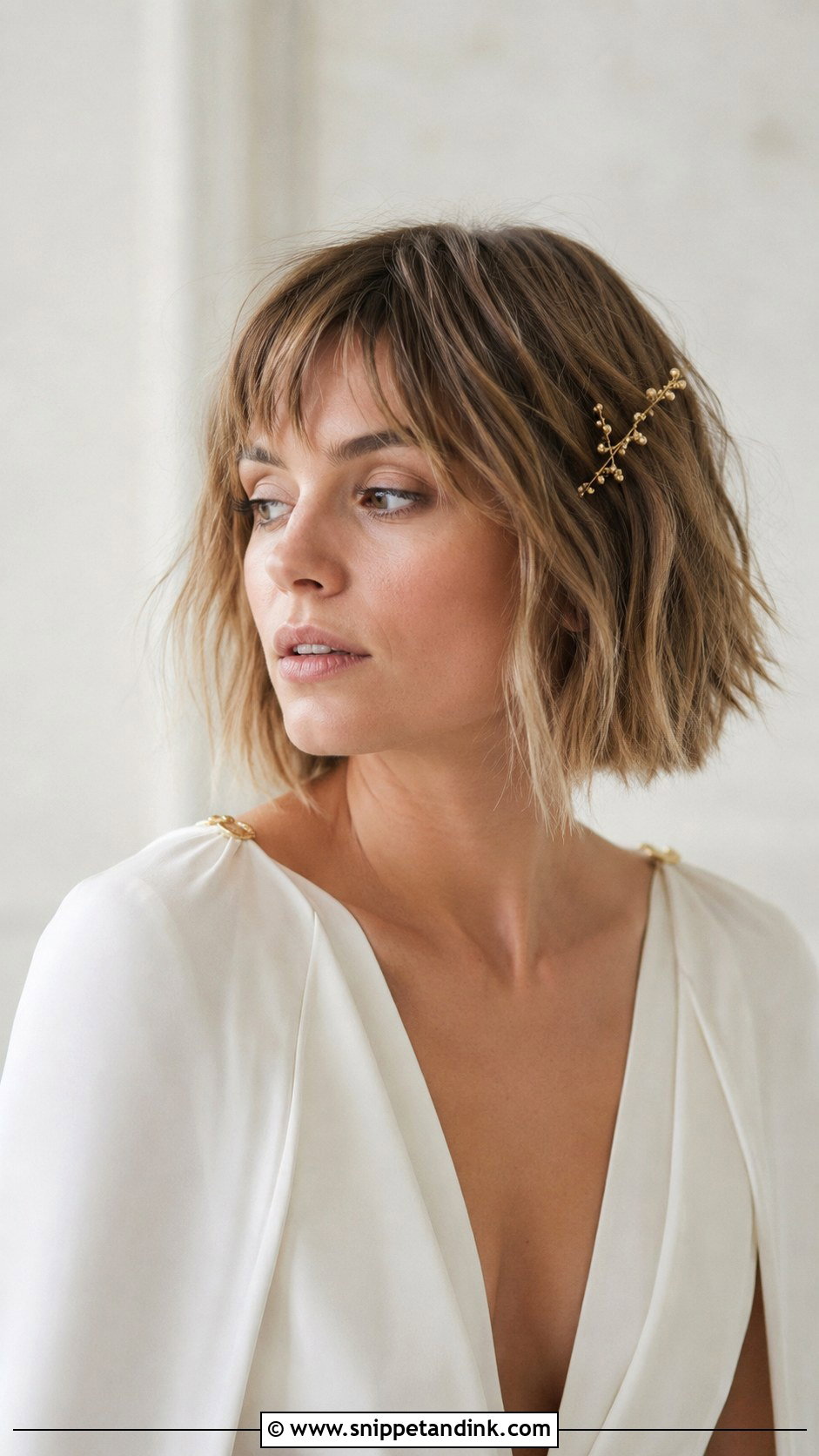 Textured Bob with Choppy Bangs - Snippet and Ink - 20 Bob Hairstyles for Wedding