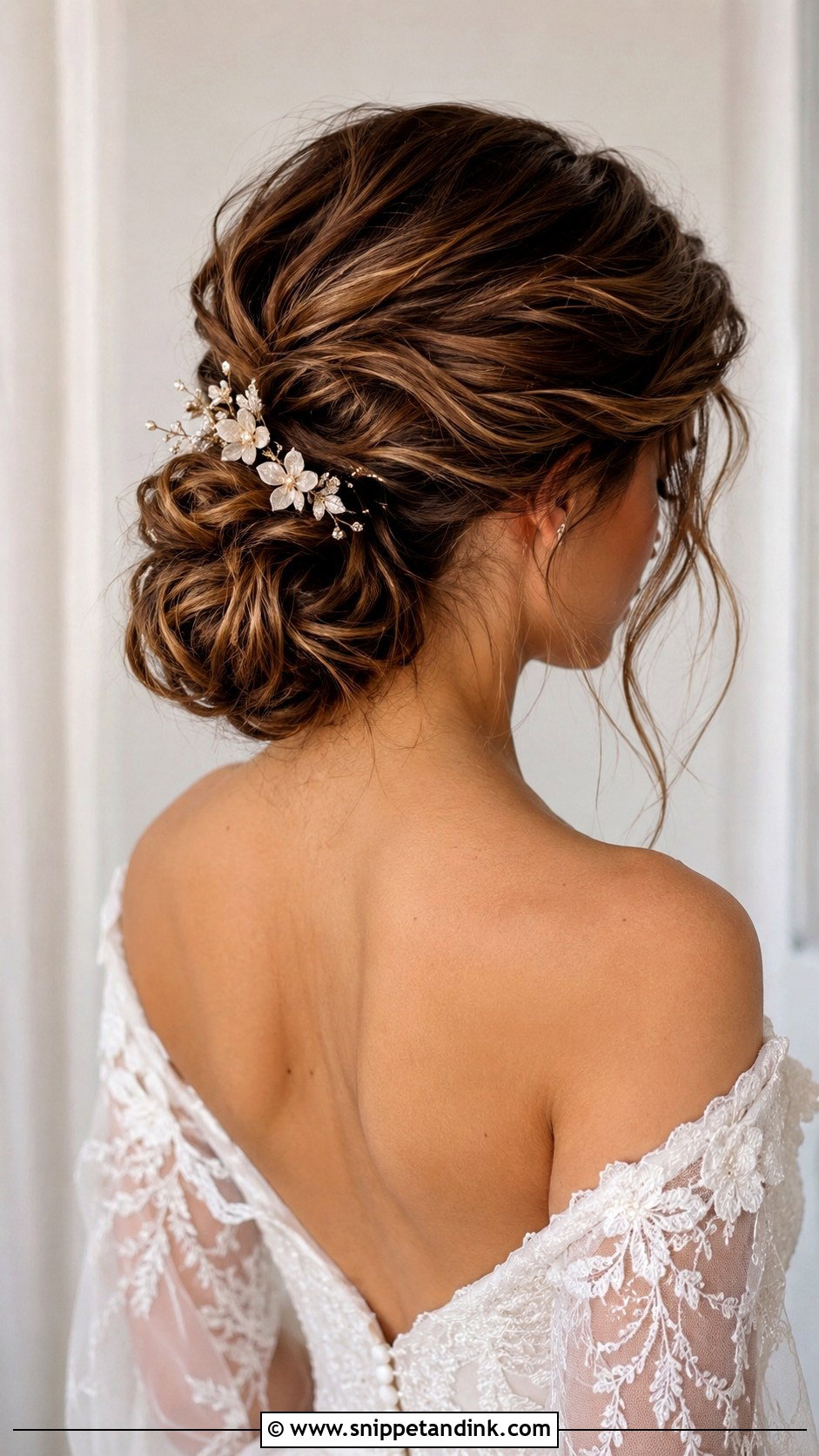 Textured Bridal Bun - Snippet and Ink - 15 Modern Bridal Updo Ideas