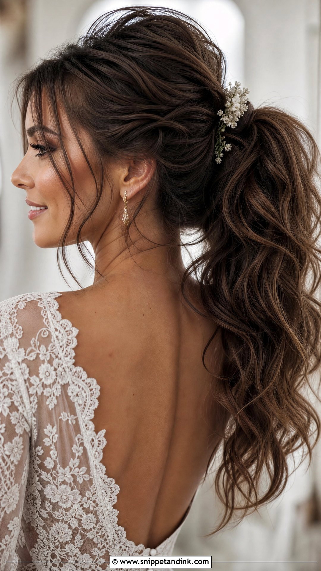 Textured Bridal High Ponytail - Snippet and Ink - 15 Bridal High Ponytail Wedding Hairstyles