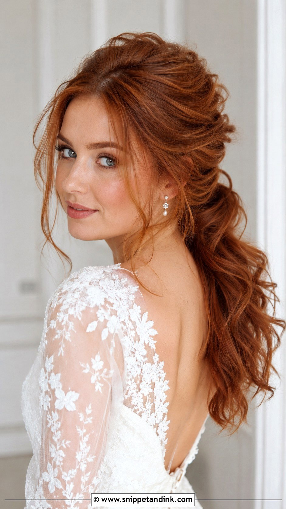 Textured Bridal Ponytail - Snippet and Ink - 20 Bridal Hair Pony Ideas