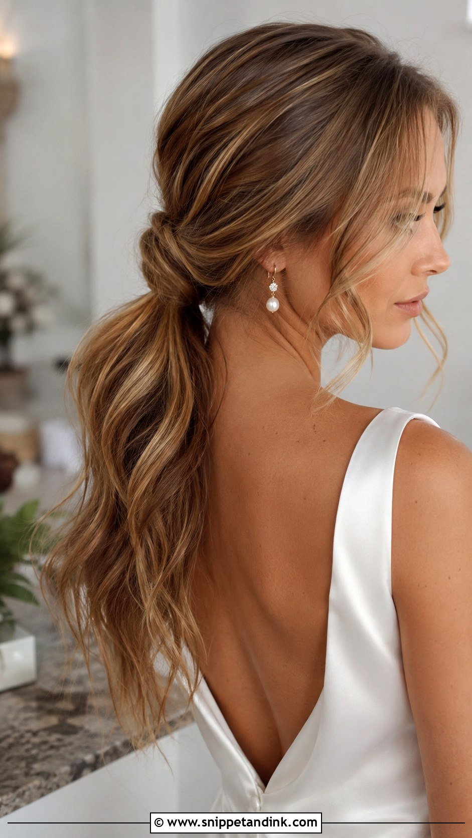 Textured Bridal Ponytail - Snippet and Ink - 30 Wedding Hair Styles