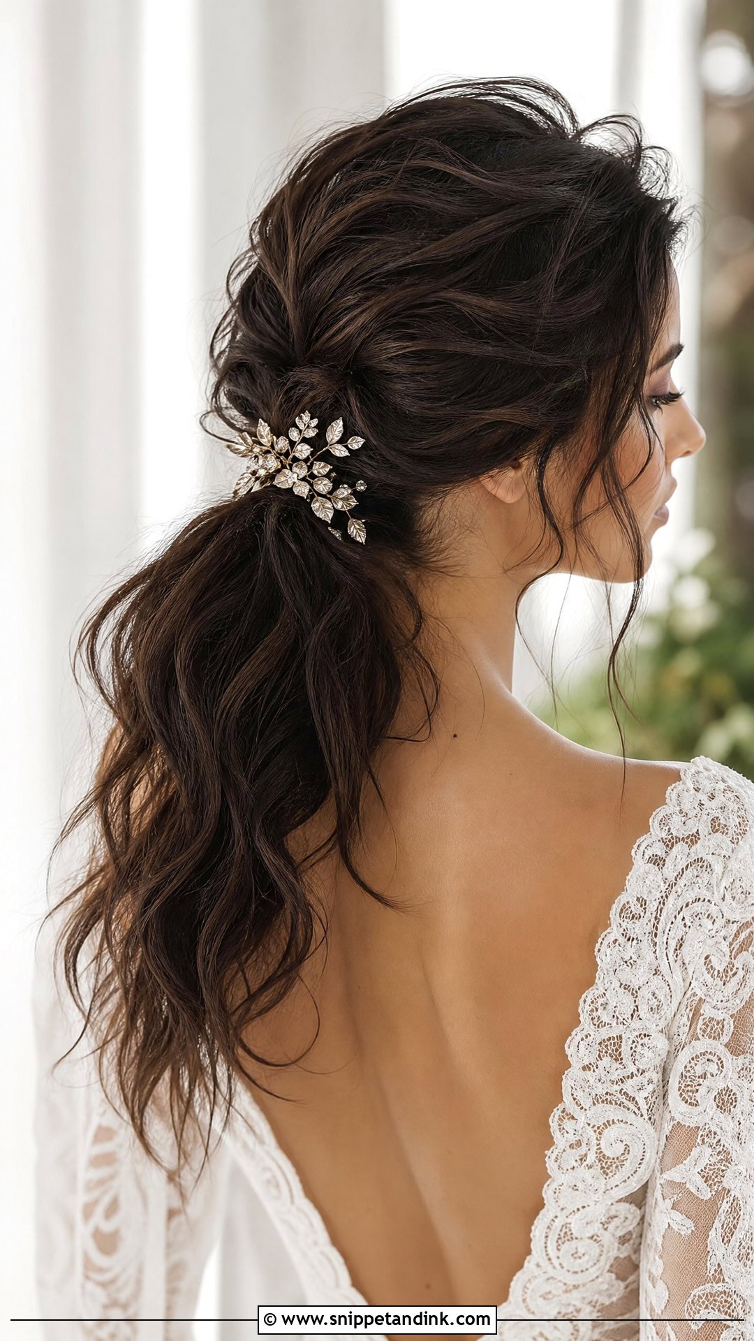 Textured Bridal Ponytail - Snippet and Ink - 15 Bridal Pony Hairstyles