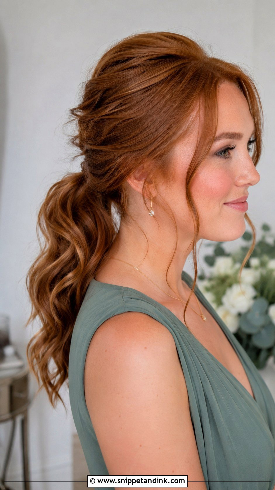 Textured Bridesmaid Low Ponytail - Snippet and Ink - 20 Bridesmaid Low Ponytail Ideas