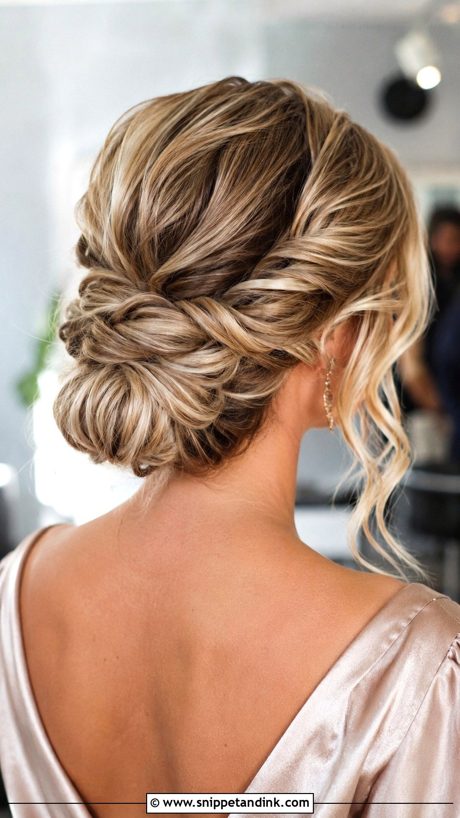Textured Bun Bridesmaid Updo - Snippet and Ink - 20 Updo Hairstyles for Bridesmaids