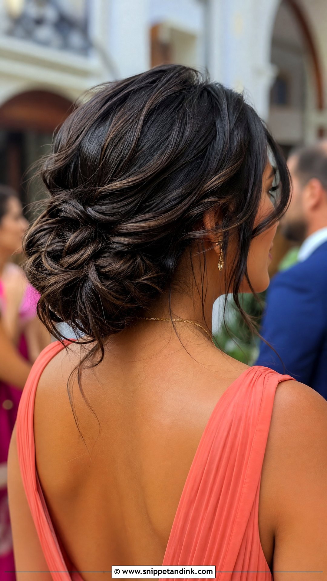 Textured Bun For Medium Hair - Snippet and Ink - 15 Easy Medium Hair Wedding Guest Updo Ideas