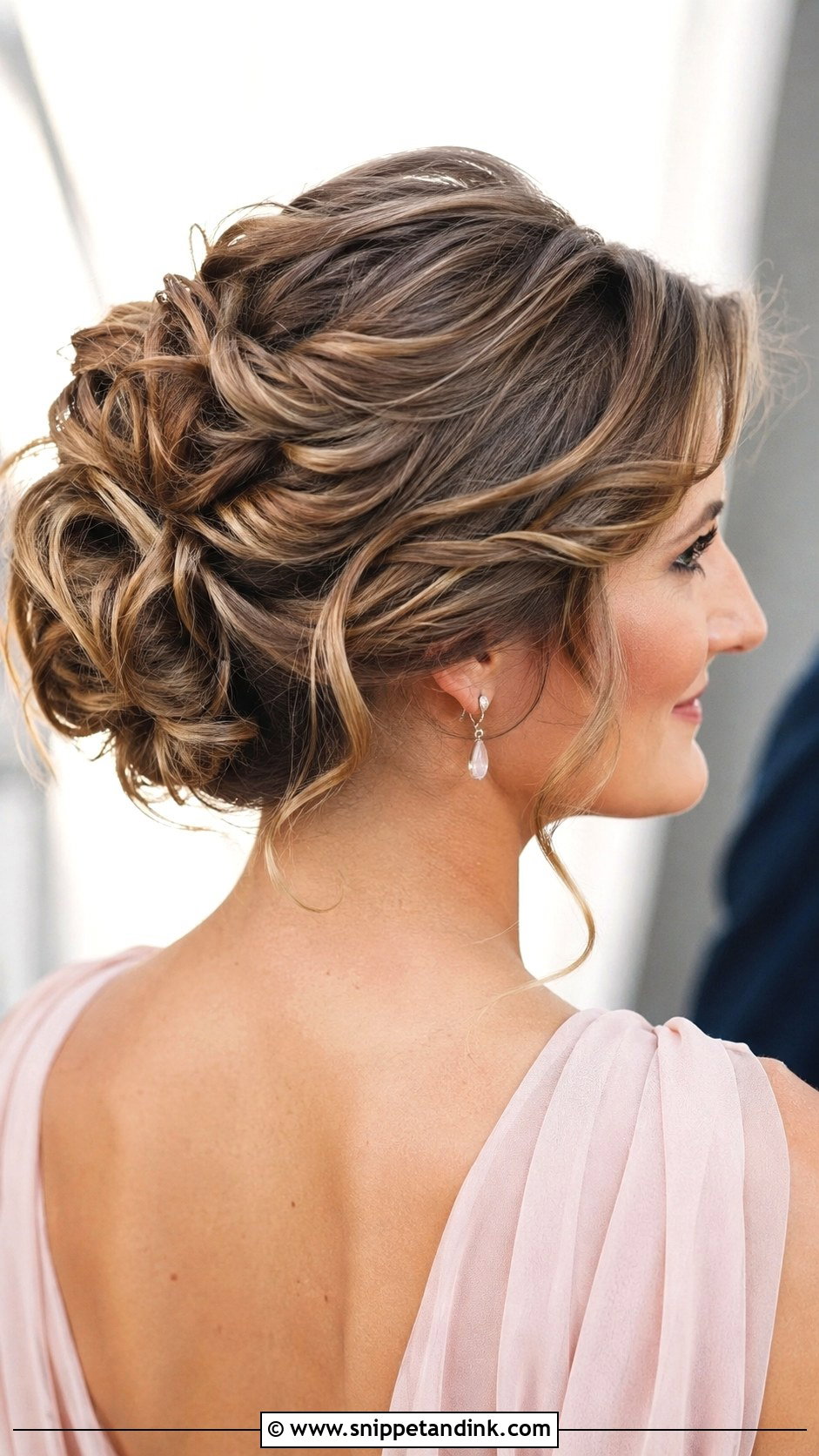 Textured Bun Wedding Guest Updo - Snippet and Ink - 15 Long Hair Updo for Wedding Guest Ideas