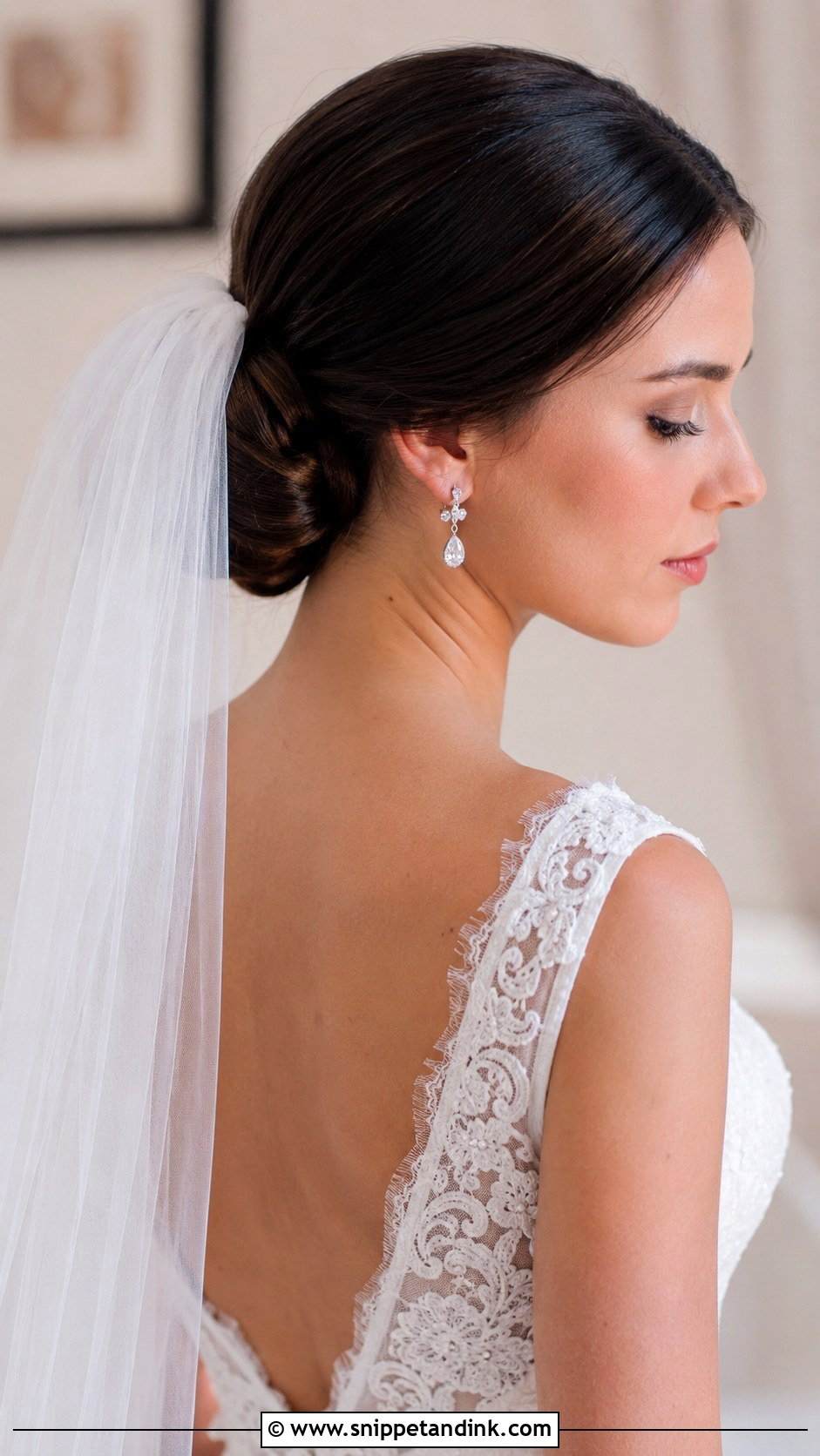 Textured Bun With Babys Breath - Snippet and Ink - 25 Brunette Wedding Updo Ideas