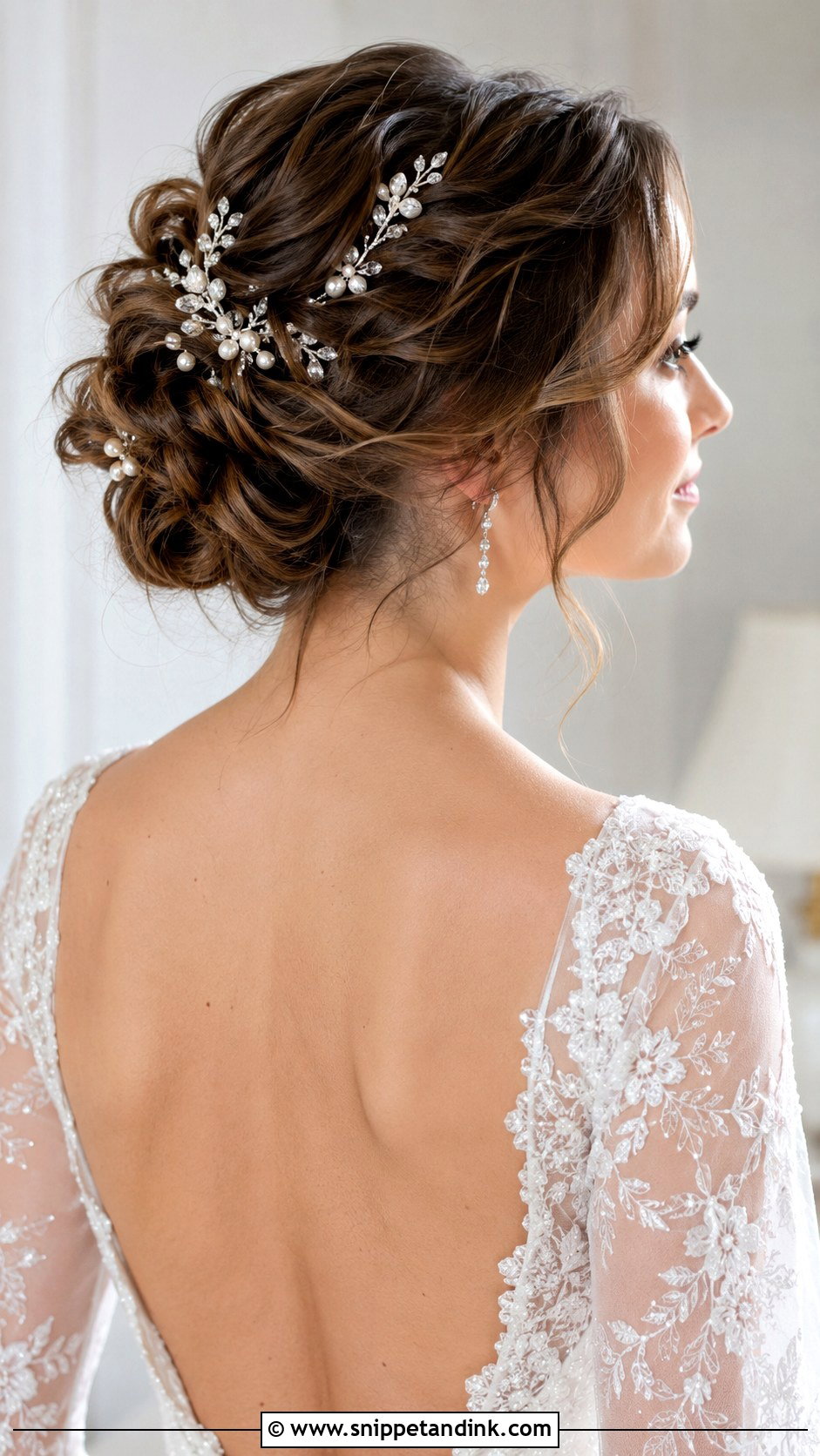 Textured Bun With Hair Accessories - Snippet and Ink - 20 Short Hair Bun Wedding Ideas