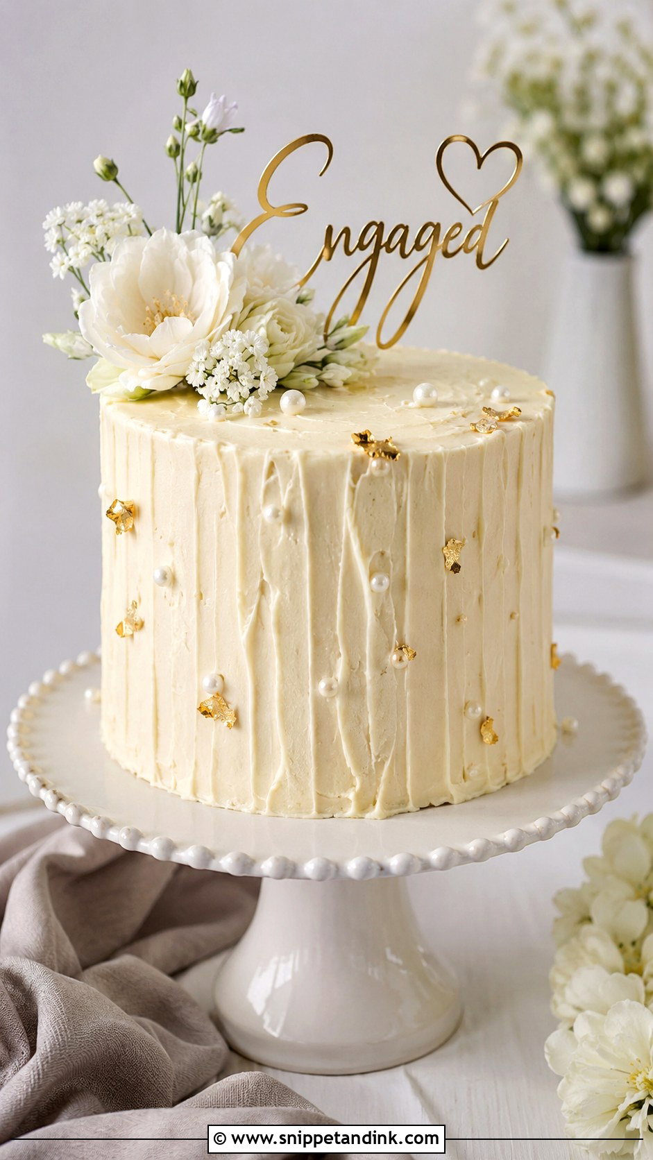Textured Buttercream Engagement Cake - Snippet and Ink - 20 Classy Engagement Cake Designs