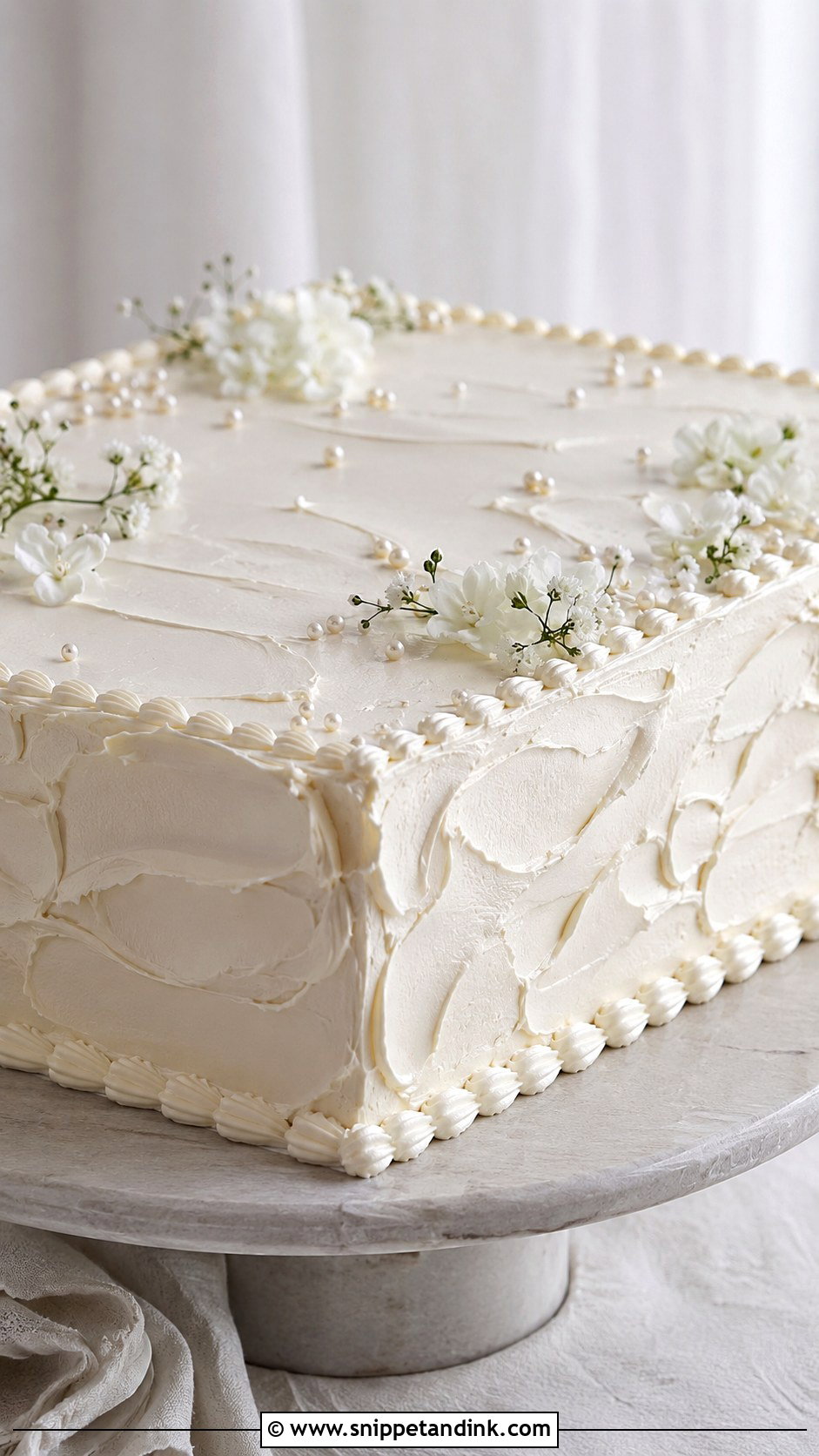 Textured Buttercream Sheet Cake For Wedding - Snippet and Ink - 20 Aesthetic Sheet Cake Ideas for Wedding