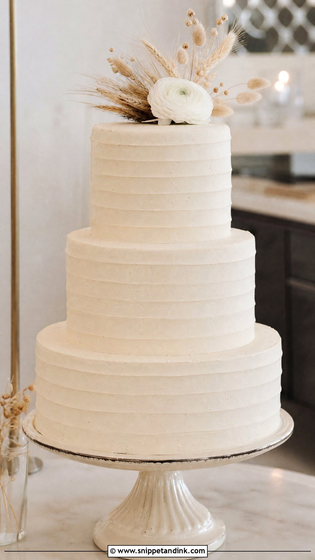 Textured Buttercream Wedding Cake - Snippet and Ink - 20 Minimal Wedding Cake Ideas