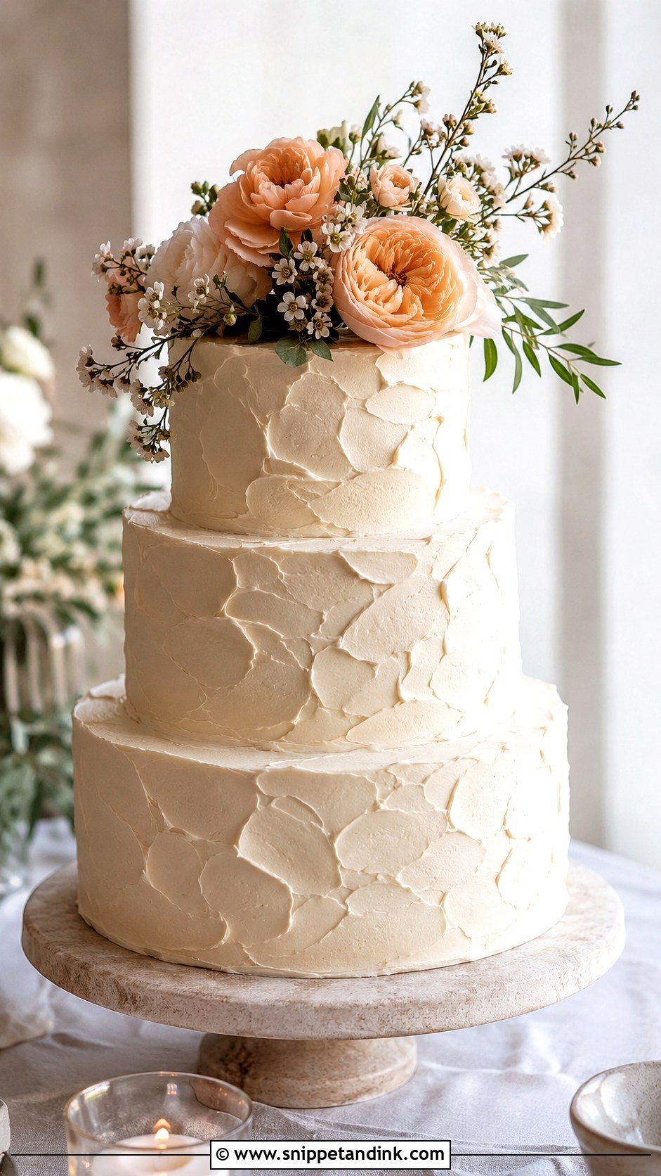 Textured Buttercream Wedding Cake - Snippet and Ink - 20 Non Fondant Wedding Cakes