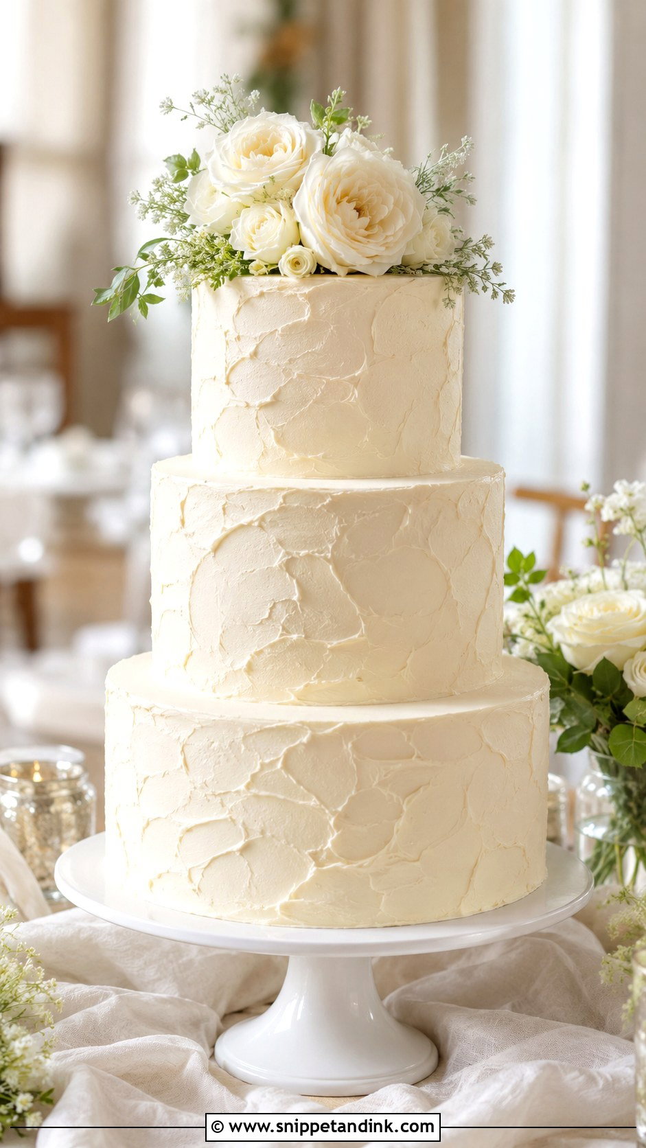 Textured Buttercream Wedding Cake - Snippet and Ink - 20 Side Cake Designs for Wedding
