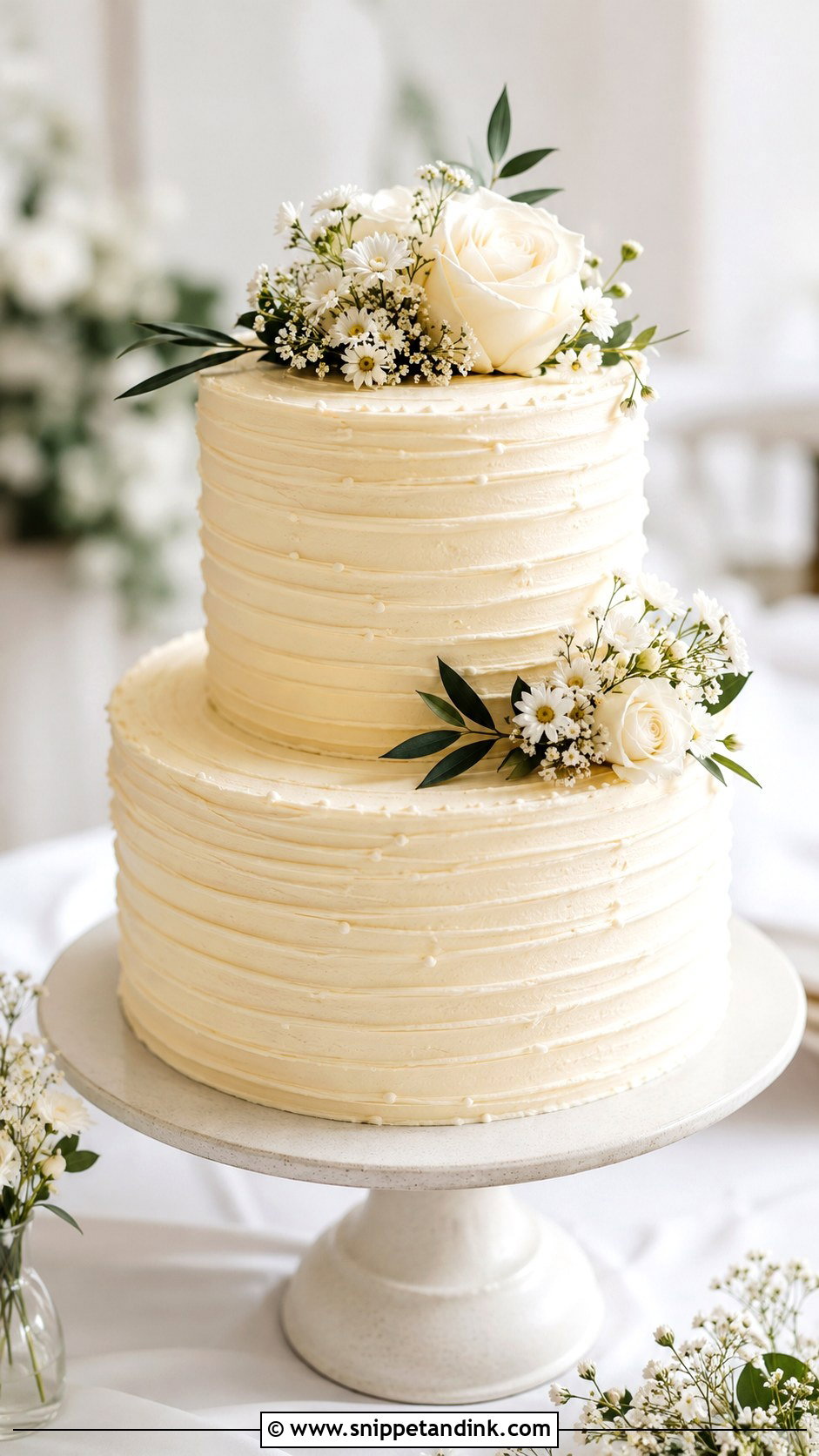 Textured Buttercream Wedding Cake - Snippet and Ink - 20 Simple Wedding Cake Decor Ideas