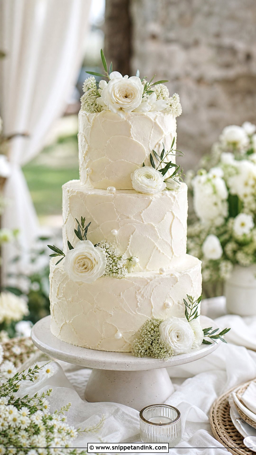 Textured Buttercream Wedding Cake - Snippet and Ink - 20 Unique Wedding Cake Ideas