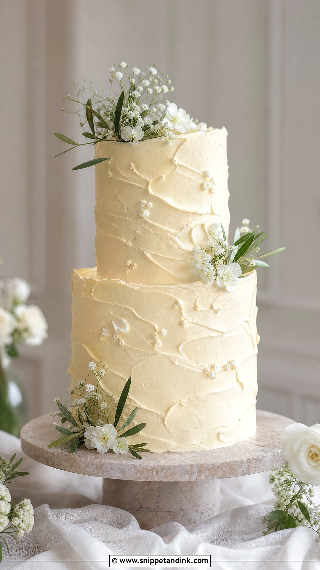 Textured Buttercream Wedding Cake - Snippet and Ink - 20 Wedding Cake Aesthetic