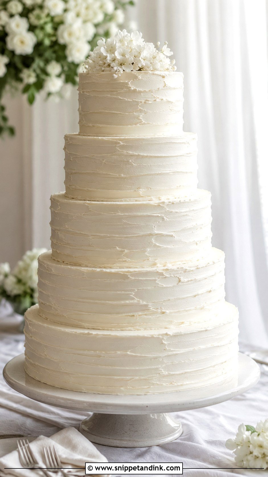 Textured Buttercream Wedding Cake - Snippet and Ink - 20 Wedding Cakes for 200 Guests